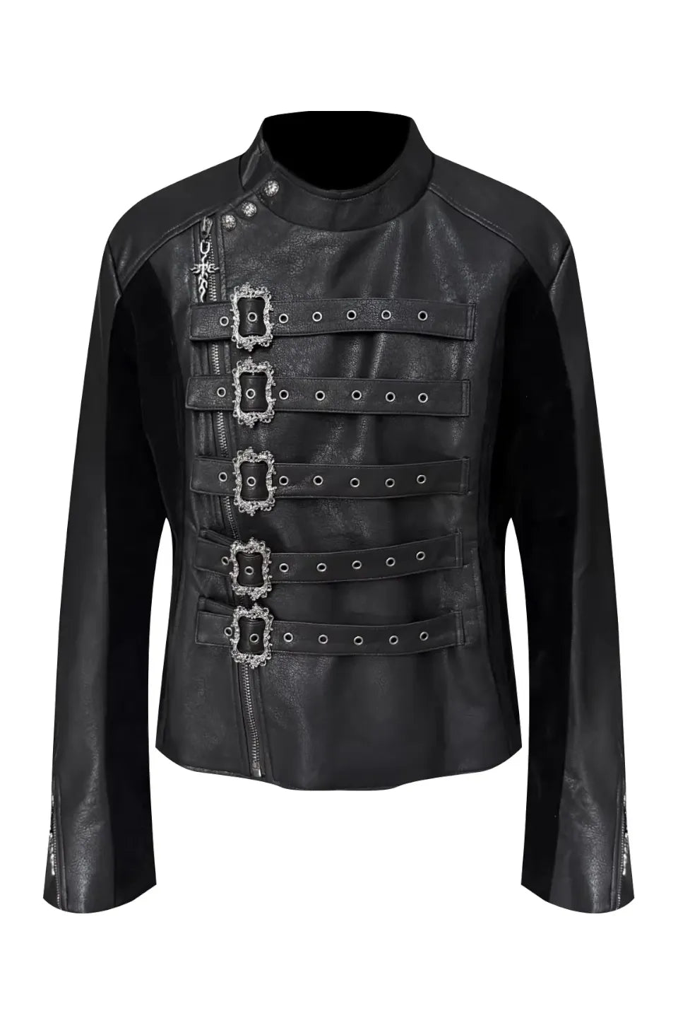 Lace Up Leather Napoleon Jacket