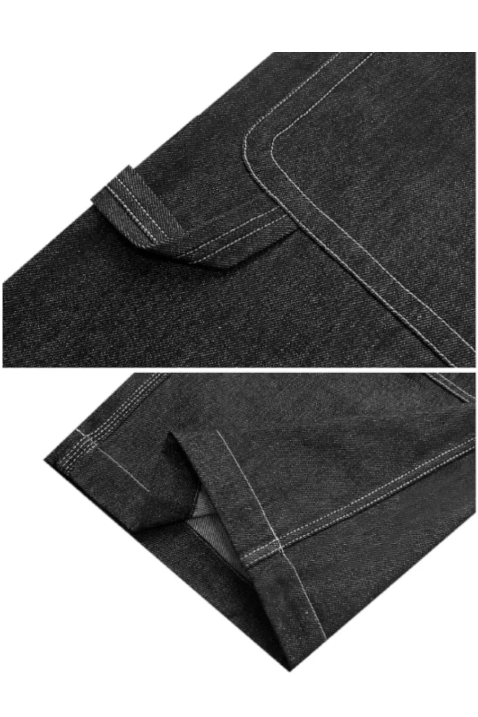 Large Pocket Straight Baggy Jeans