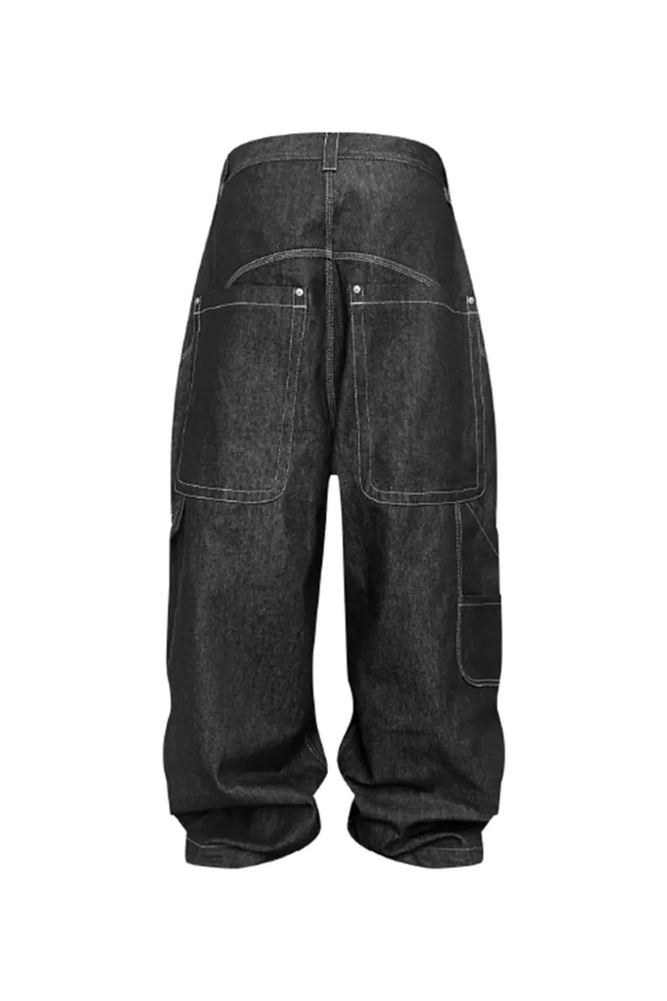 Large Pocket Straight Baggy Jeans
