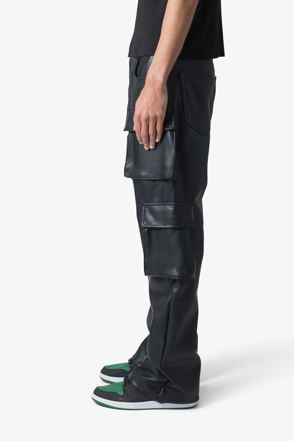 Leather Double Snap Cargo Pants