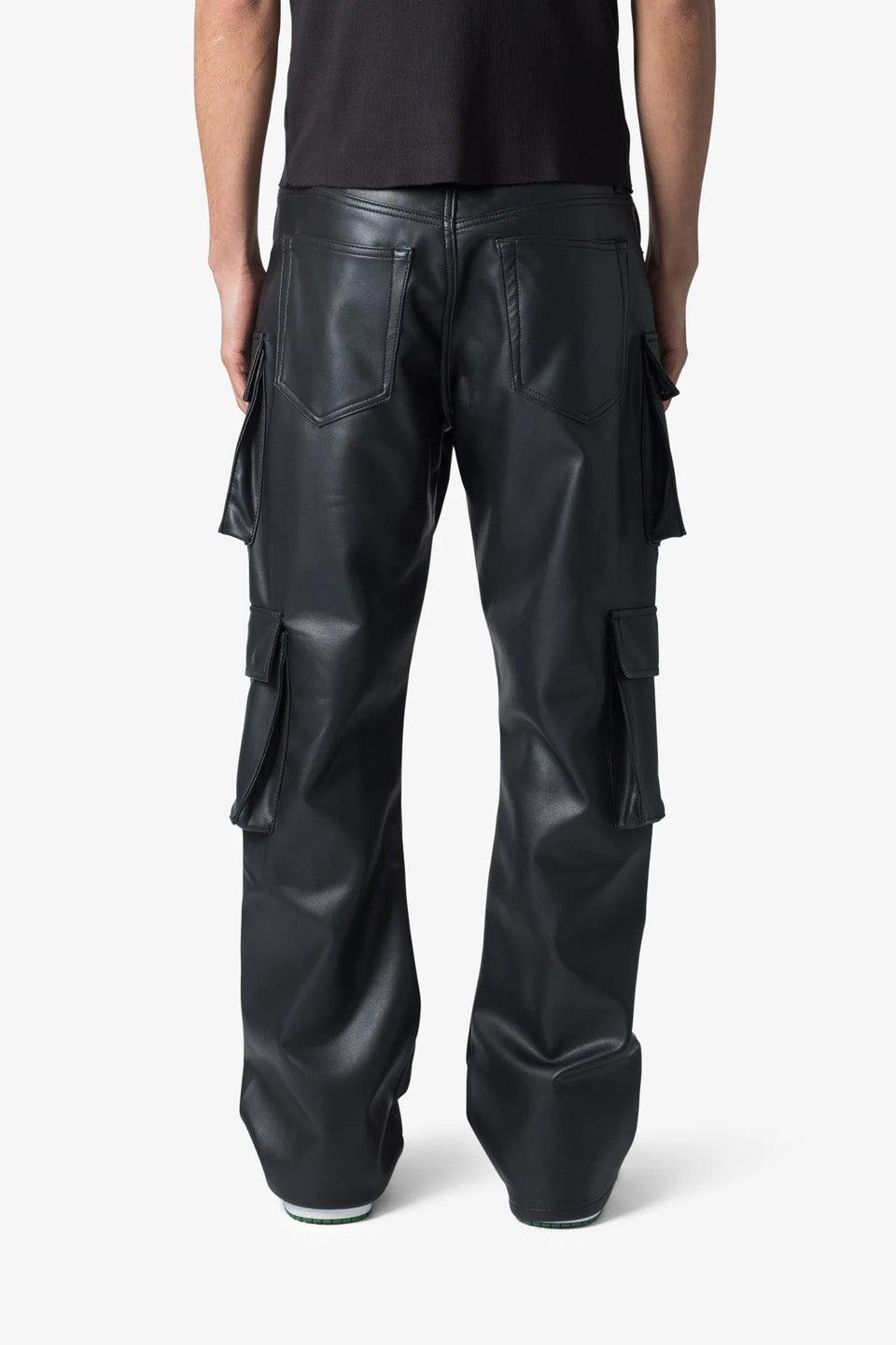 Leather Double Snap Cargo Pants