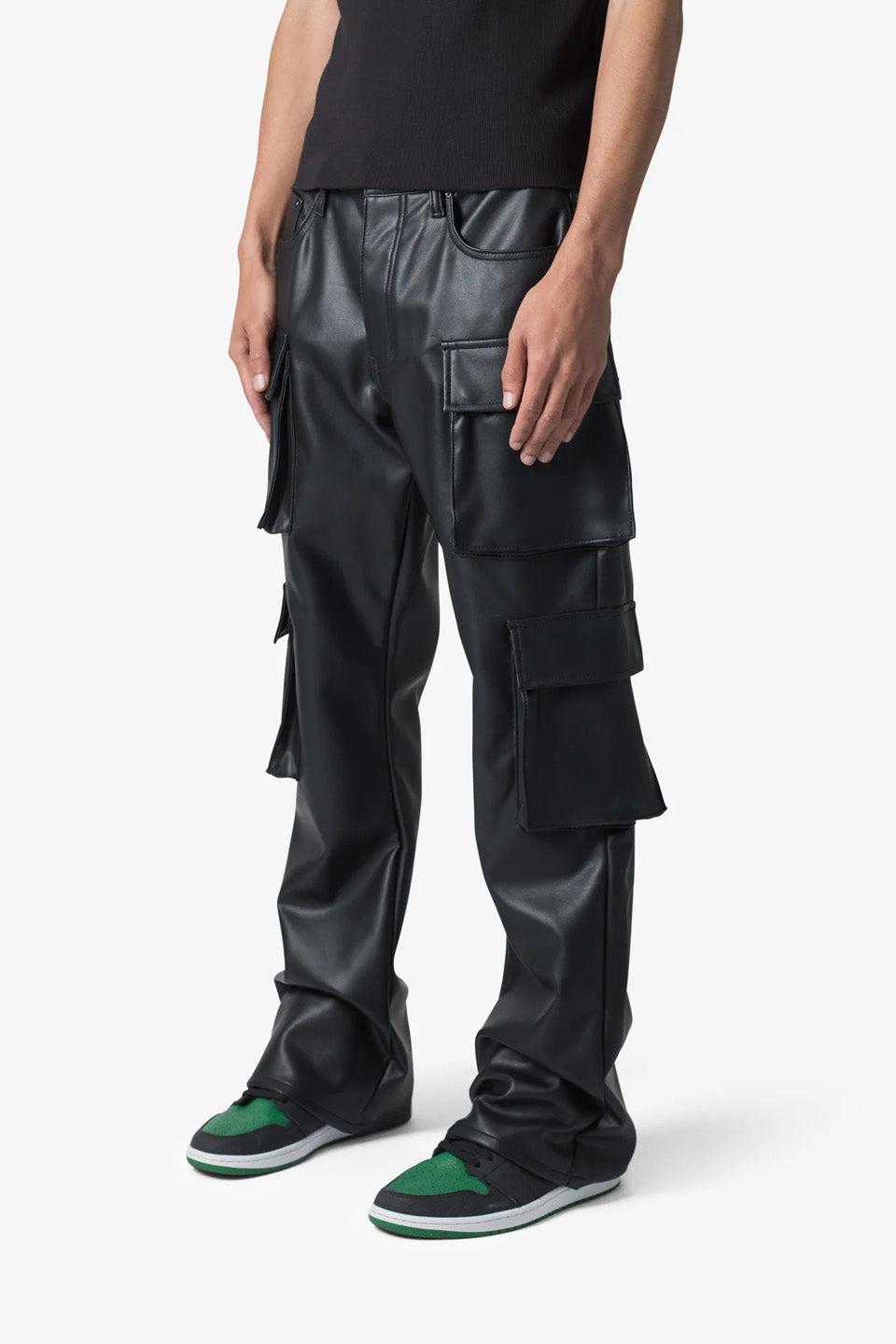 Leather Double Snap Cargo Pants