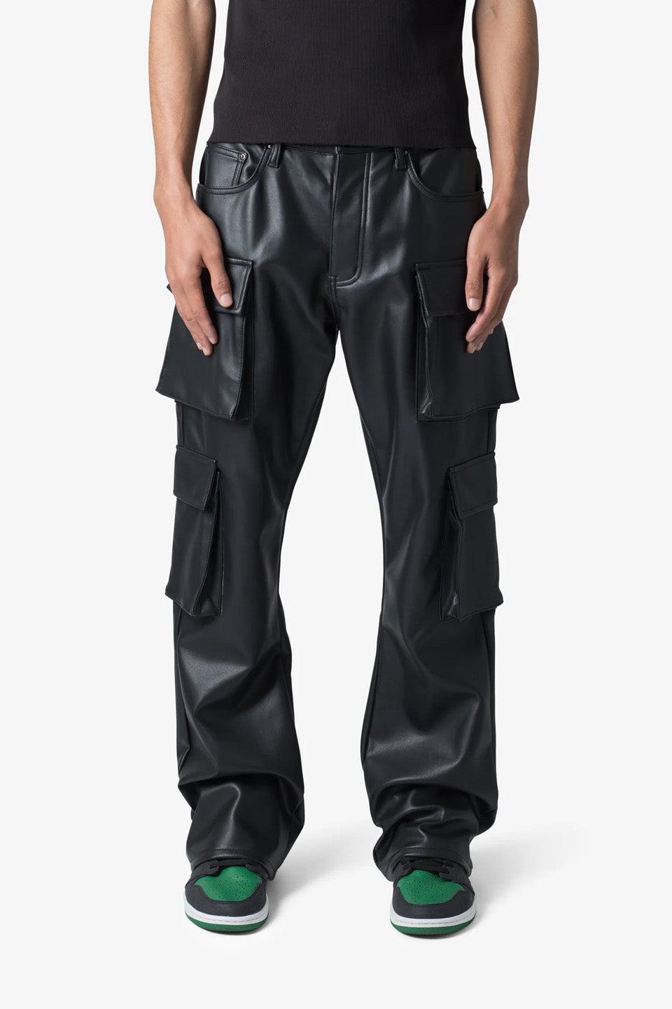 Leather Double Snap Cargo Pants