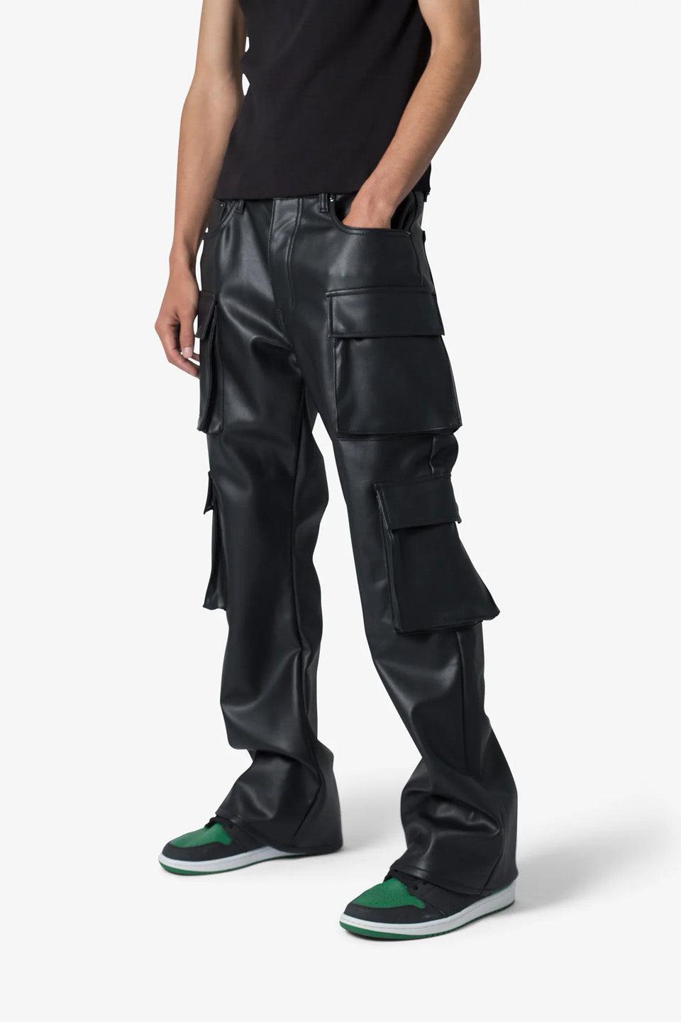 Leather Double Snap Cargo Pants