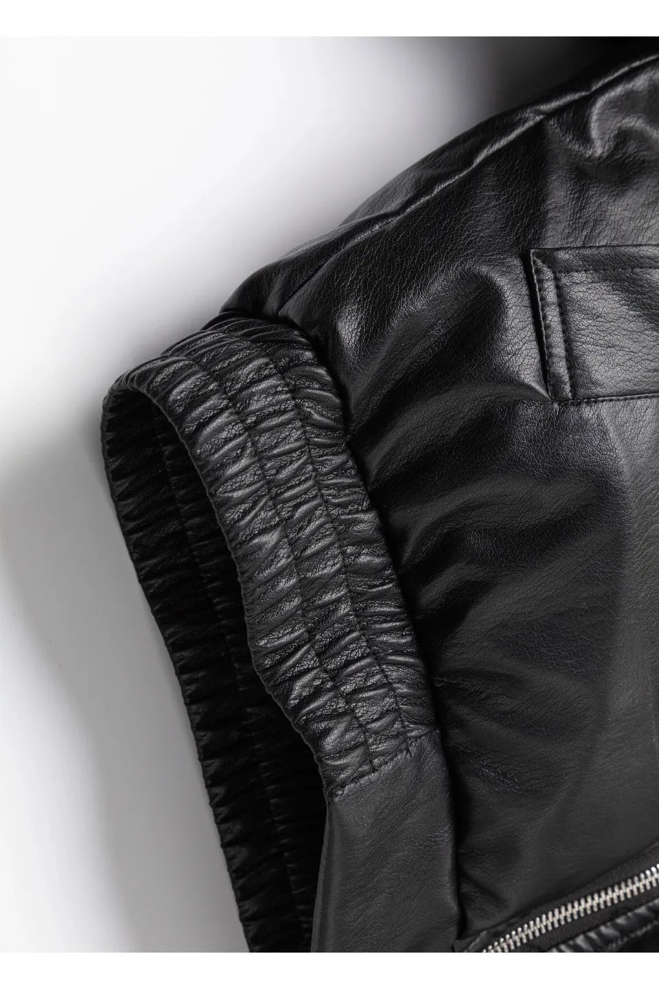 Leather Puffer Bomber