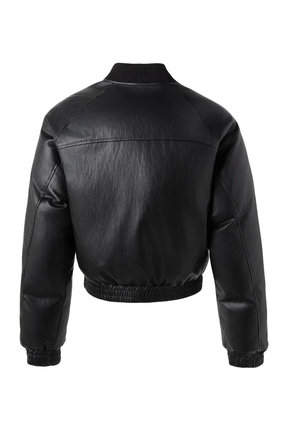 Leather Puffer Bomber