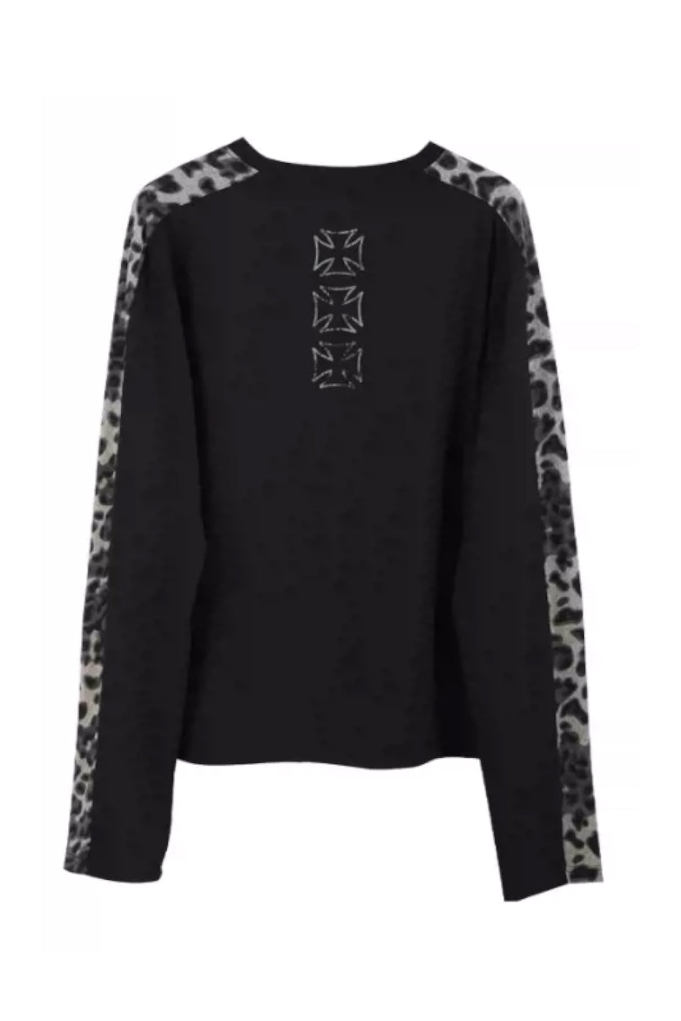 Leopard Graphic Patchwork Long Sleeve