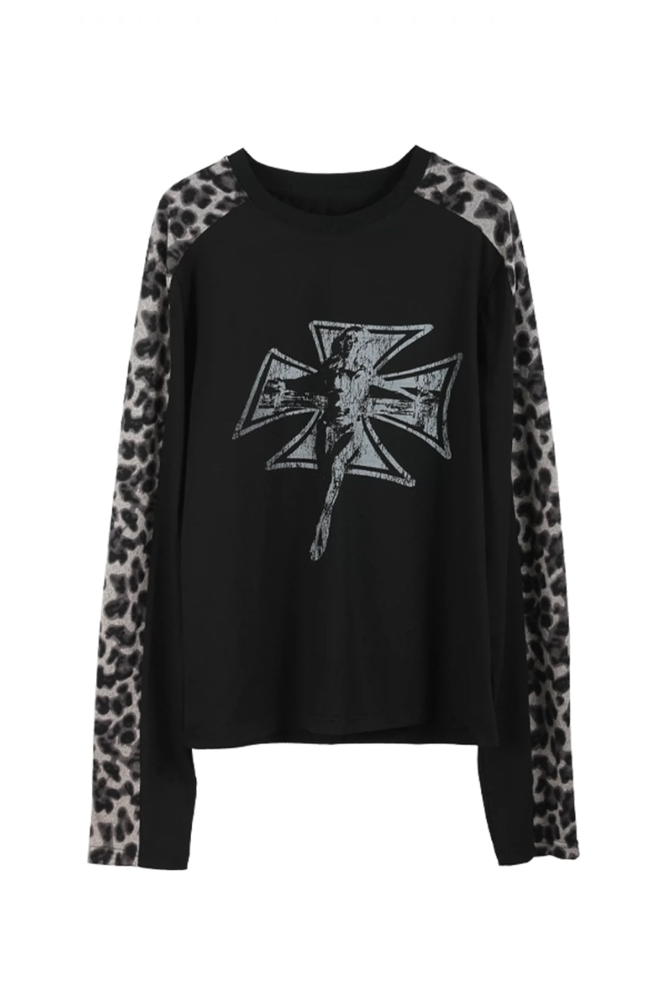 Leopard Graphic Patchwork Long Sleeve