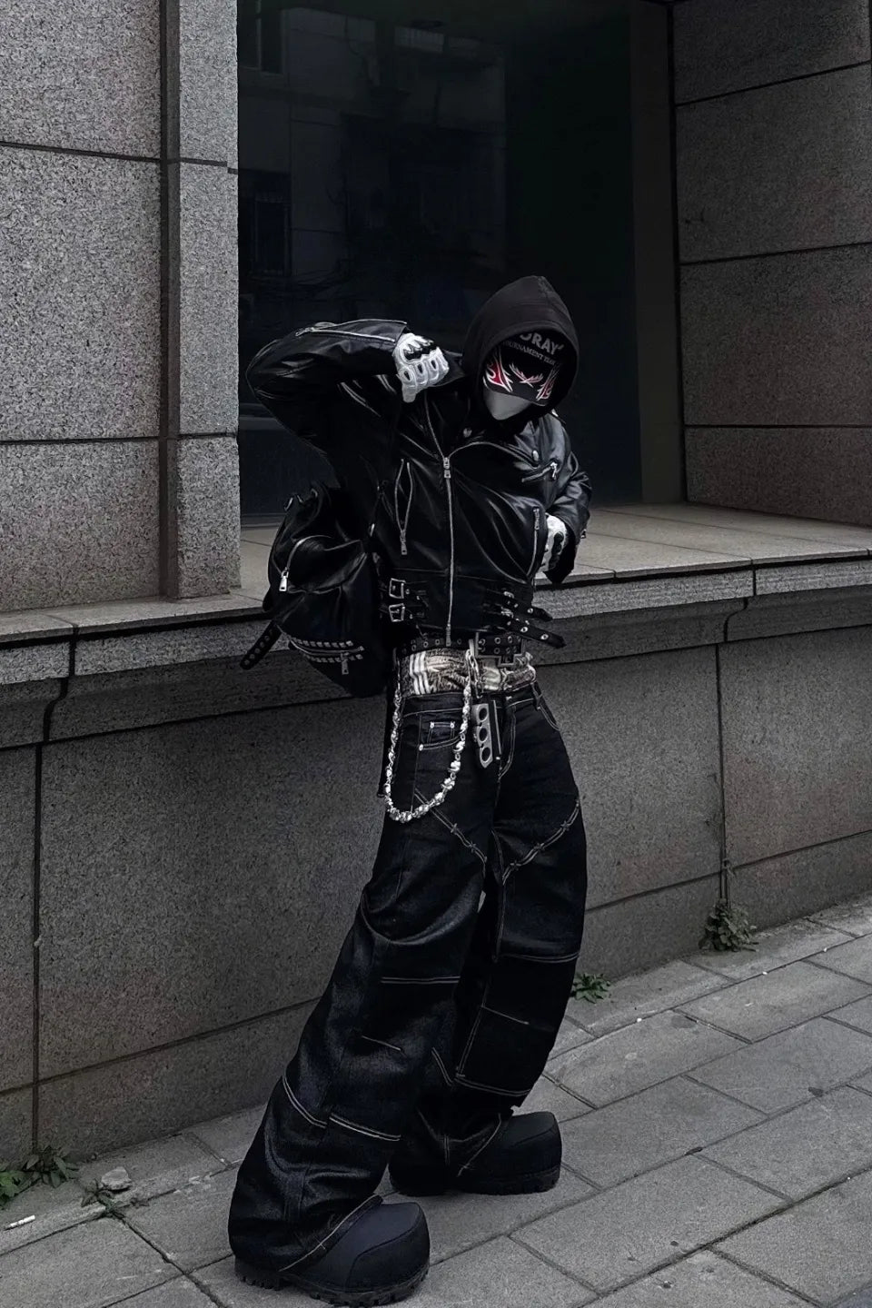 Leopard Print Double Waistband Jeans