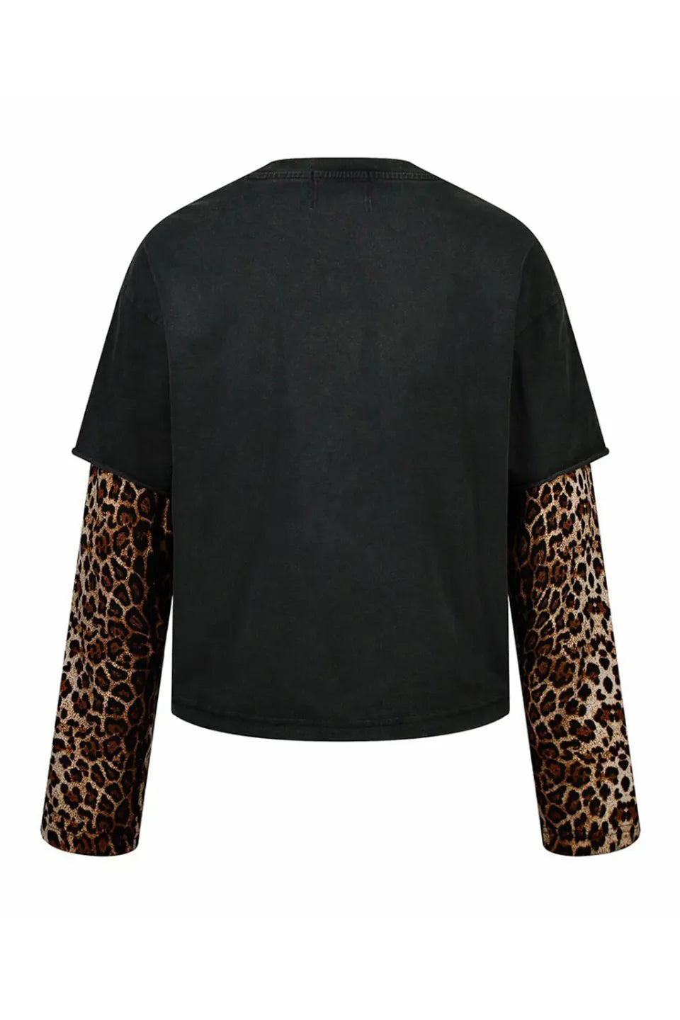 Leopard Print Layered LS Tee