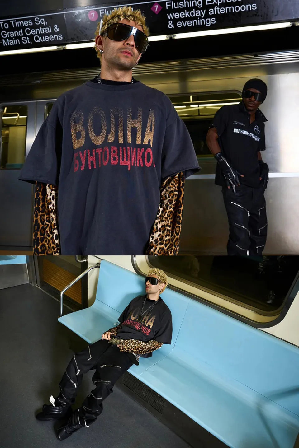 Leopard Print Layered LS Tee