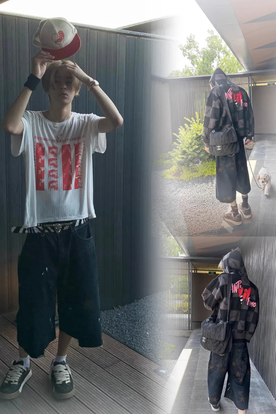 Leopard Star Patch Cropped Work Pants