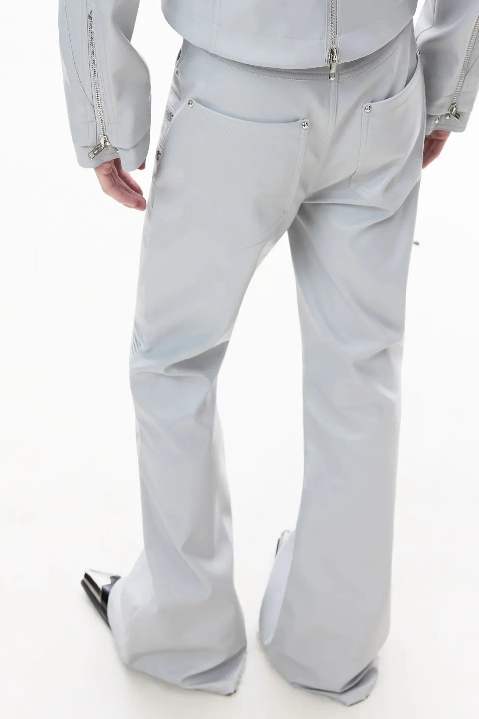 Light Armored Zip Flare Pants