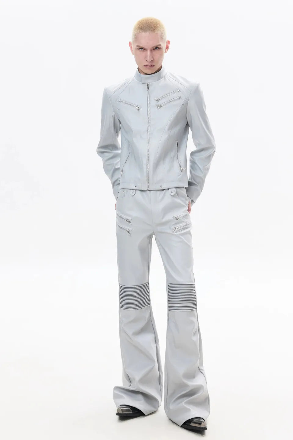 Light Armored Zip Flare Pants