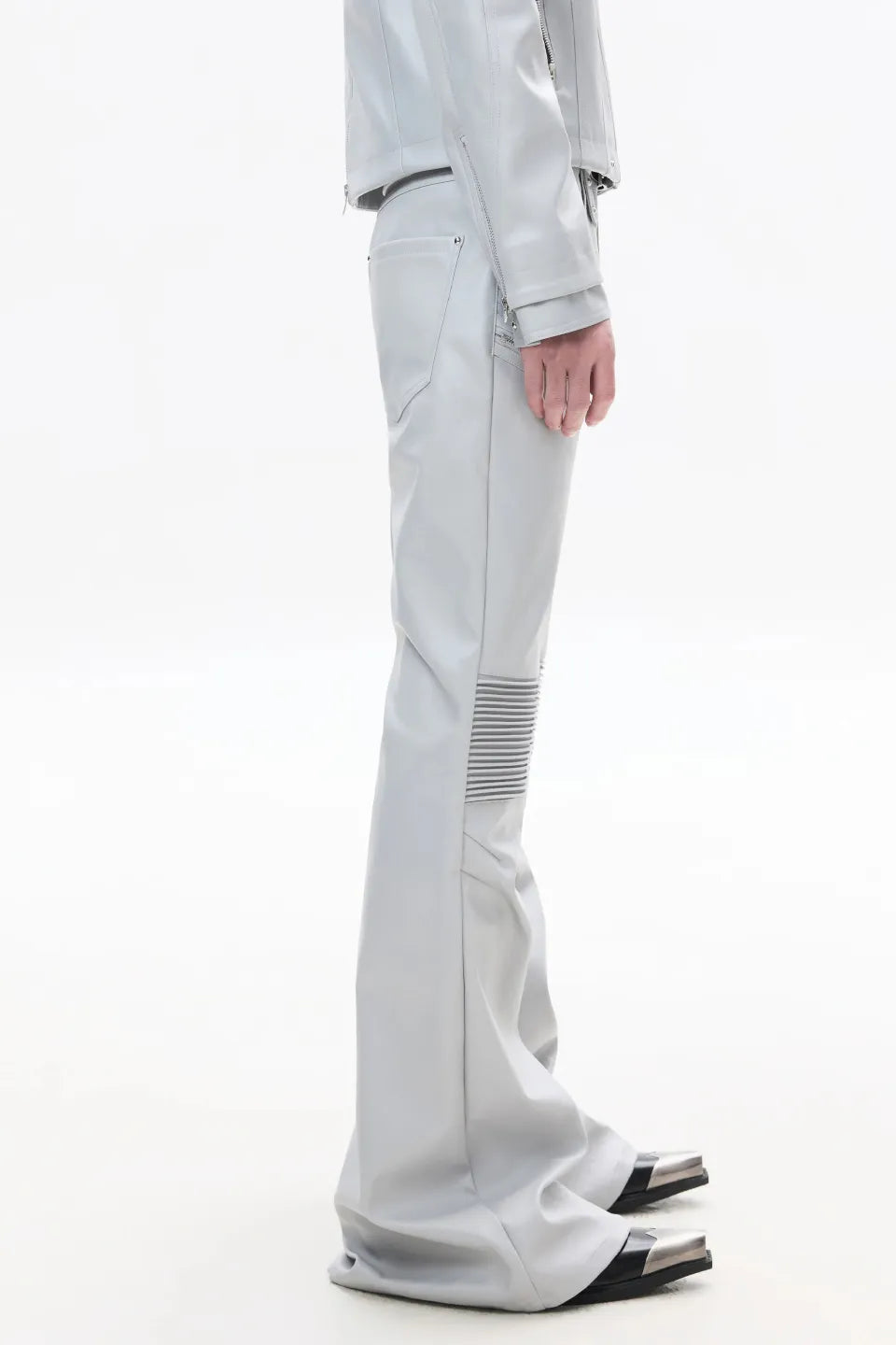 Light Armored Zip Flare Pants