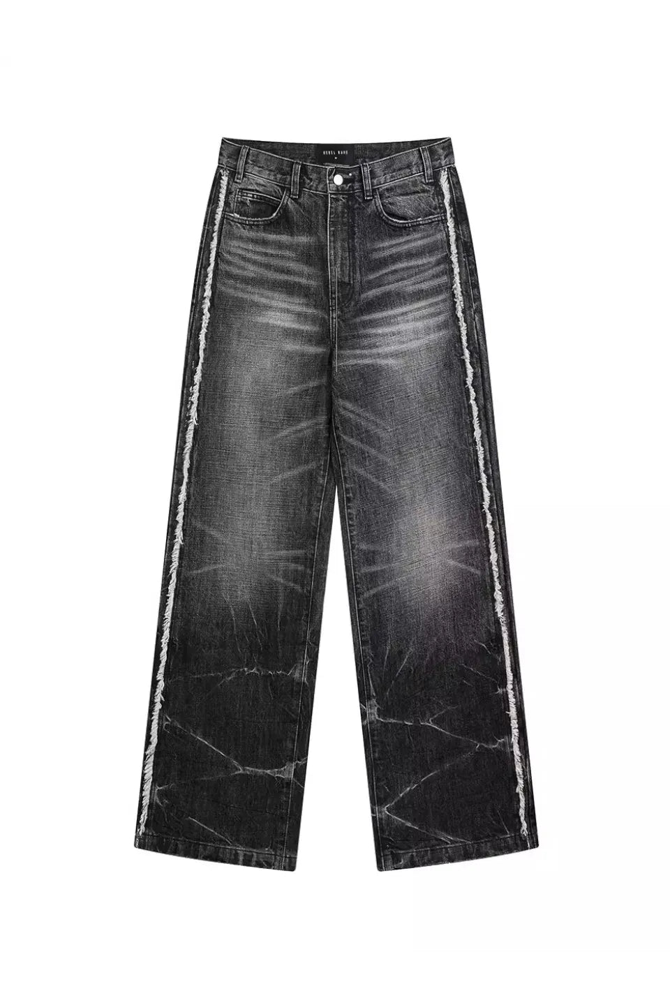 Lightning Washed Frayed Hem Jeans
