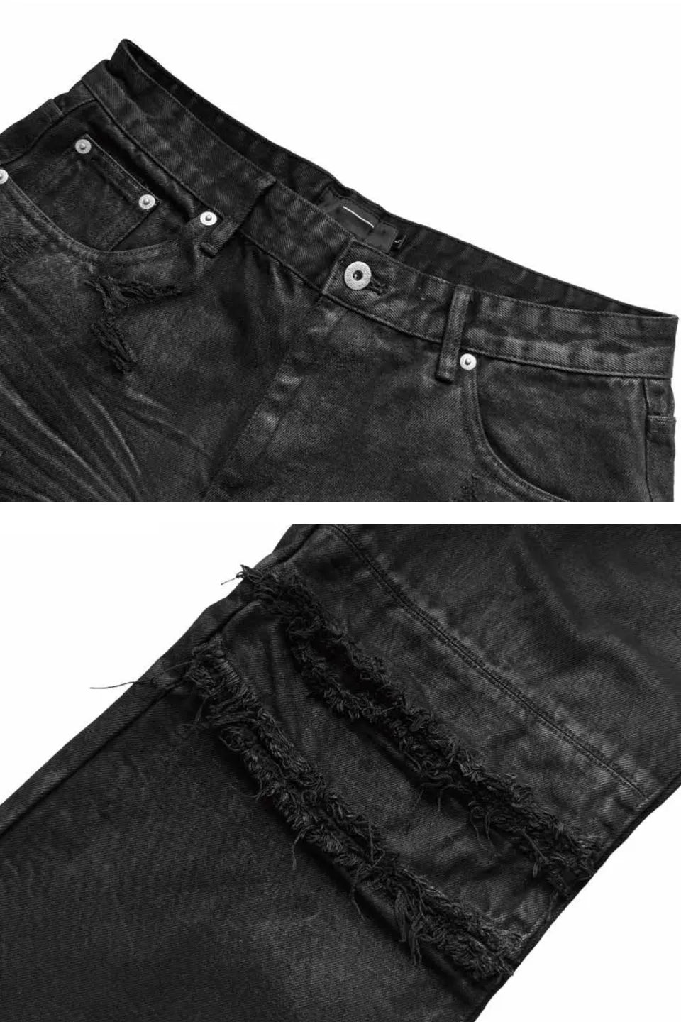 Liquid Coated Straight Leg Denim