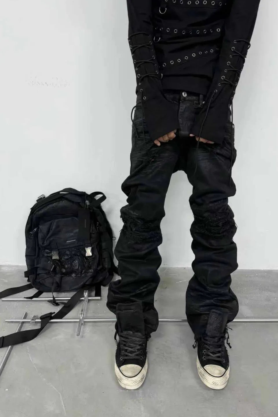 Liquid Coated Straight Leg Denim