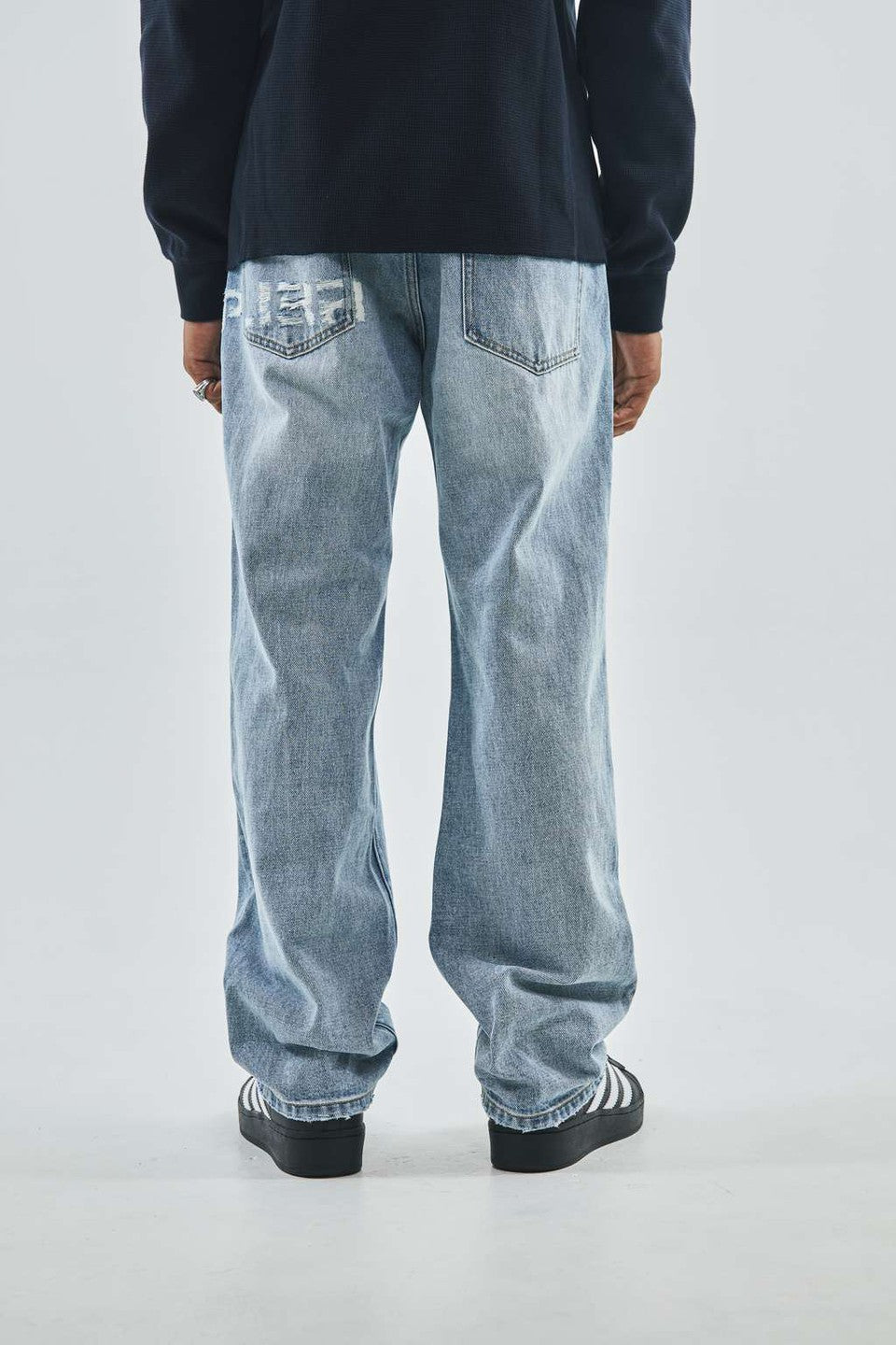 Logo Denim Pants - light blue / M