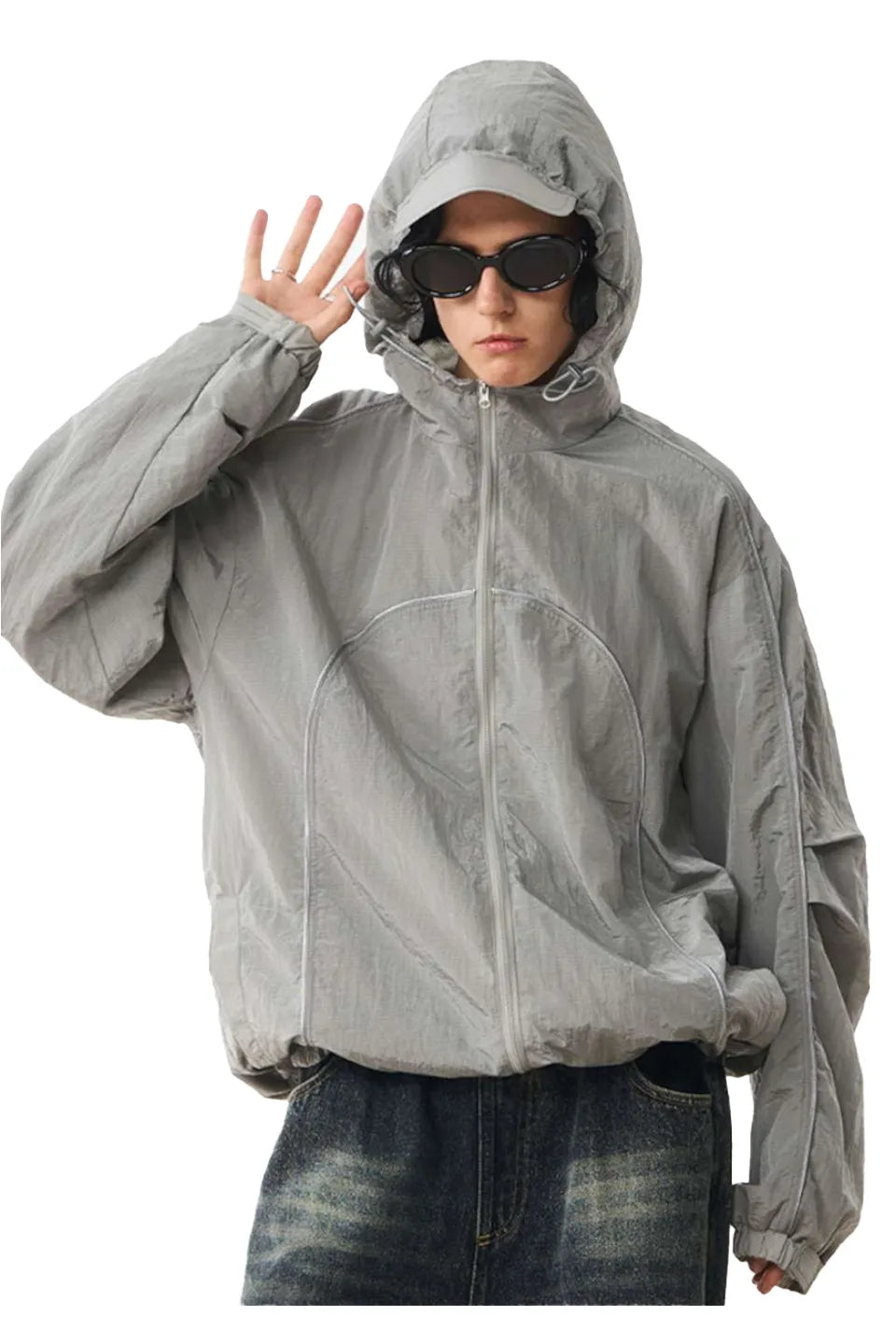 M Arch Shaped Split Thin Jacket