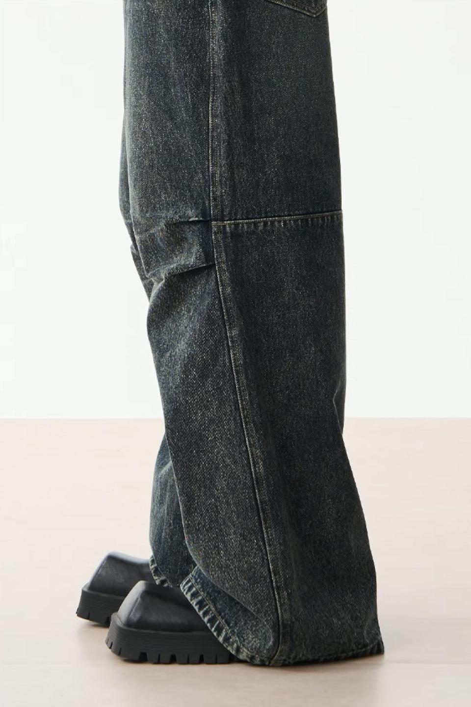 M Knee Pleated Jeans