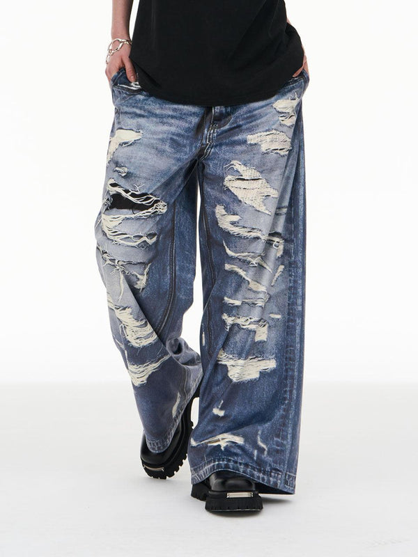 M Piercing Printed Jeans