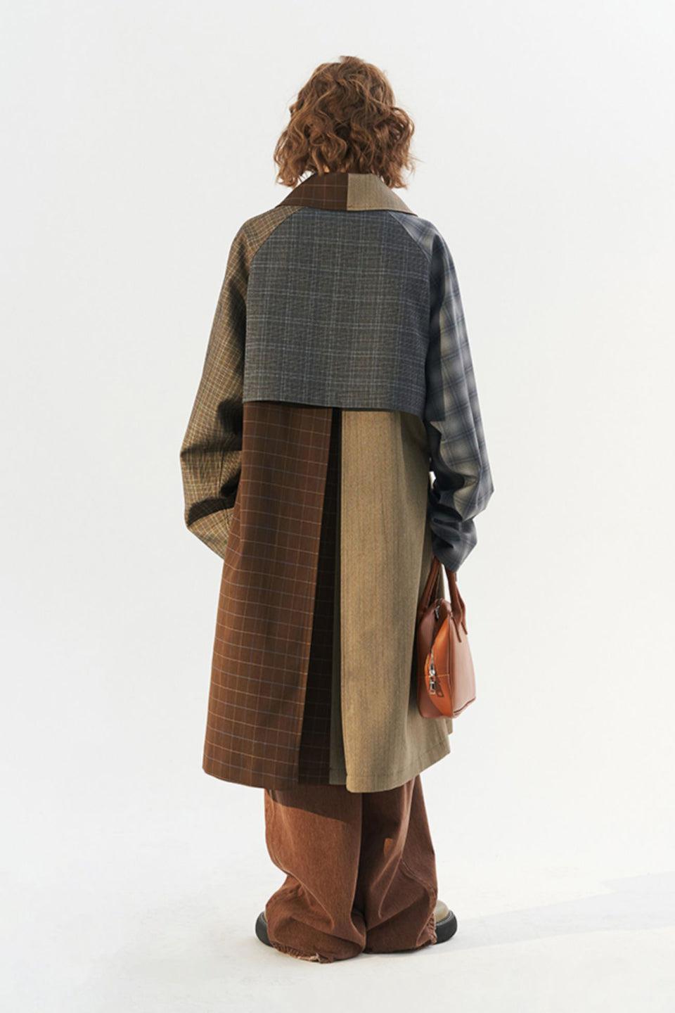 M Plaid Patchwork Coat