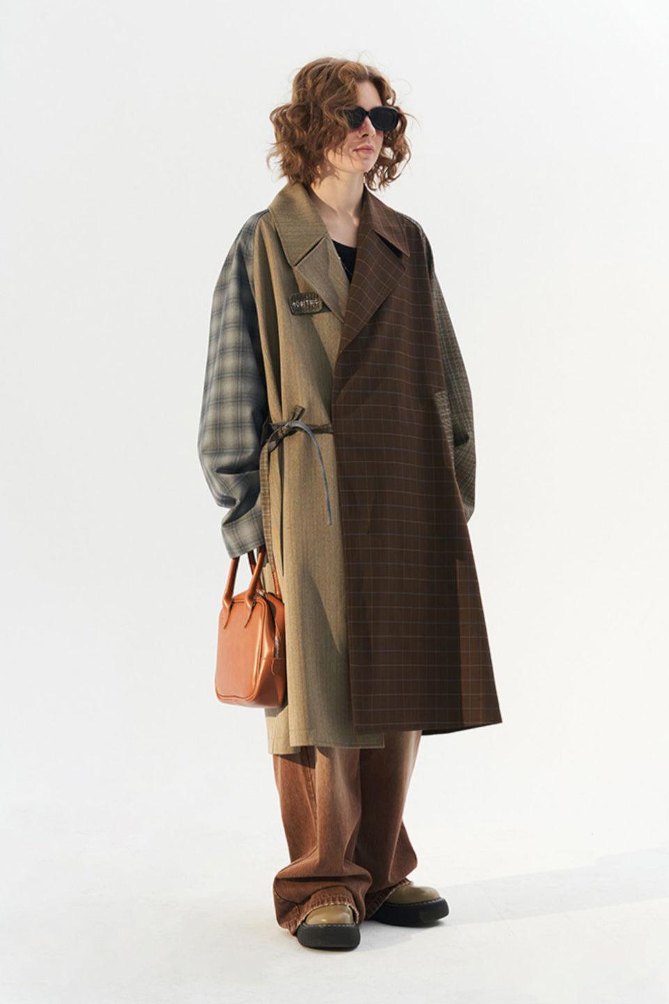 M Plaid Patchwork Coat