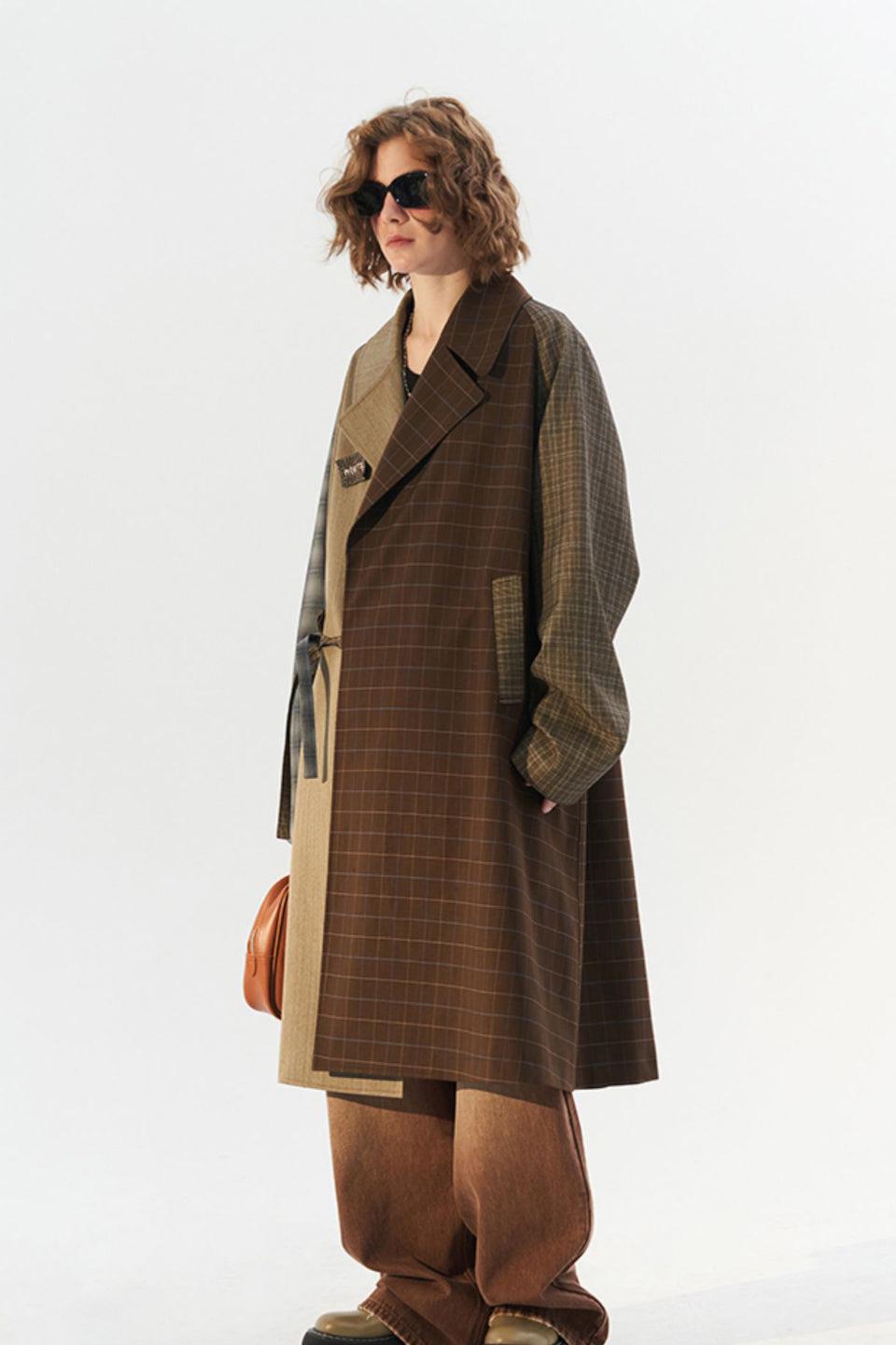 M Plaid Patchwork Coat