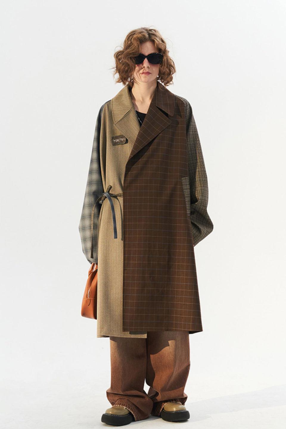 M Plaid Patchwork Coat