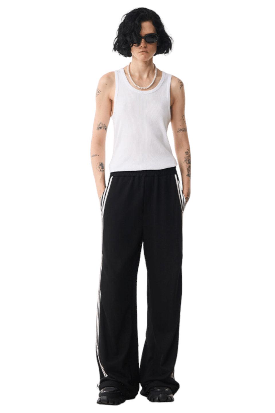 M Striped Stitching Sports Pants