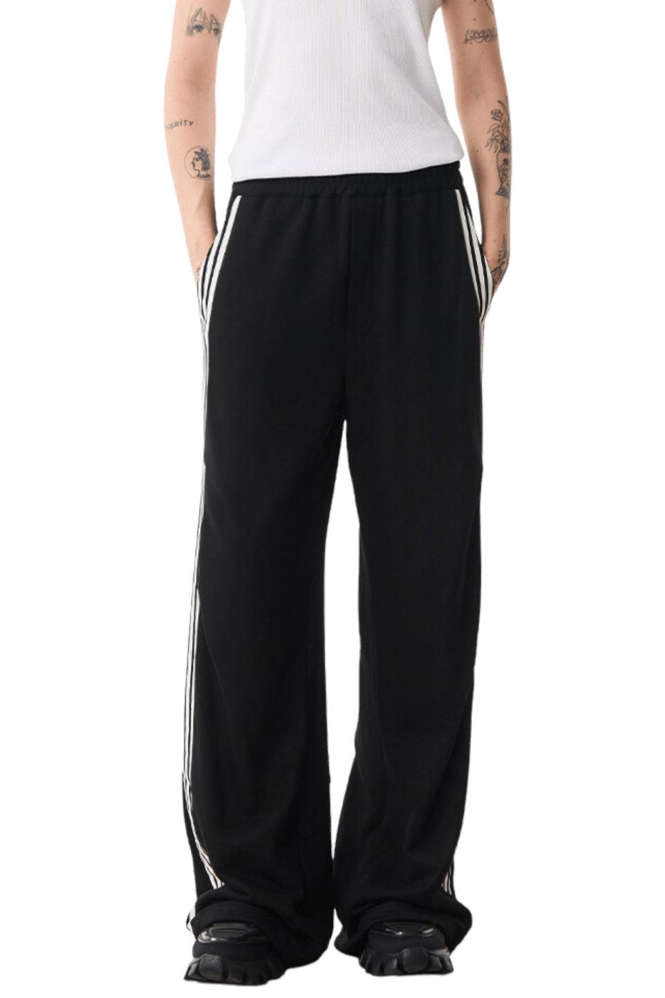 M Striped Stitching Sports Pants