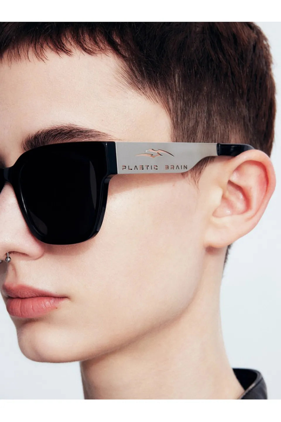Metal Temple Square Sunglasses