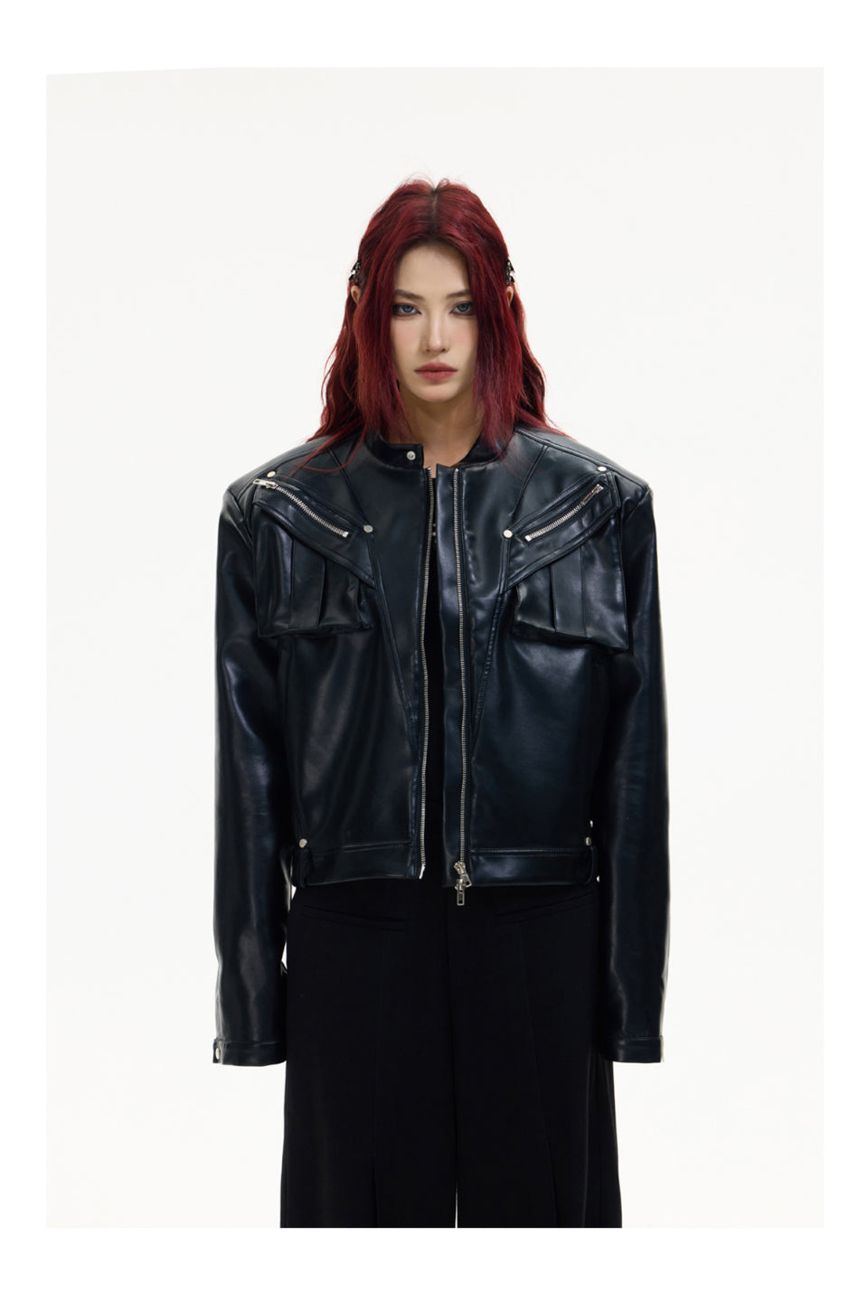 Metal Zipper Short Motorcycle Jacket