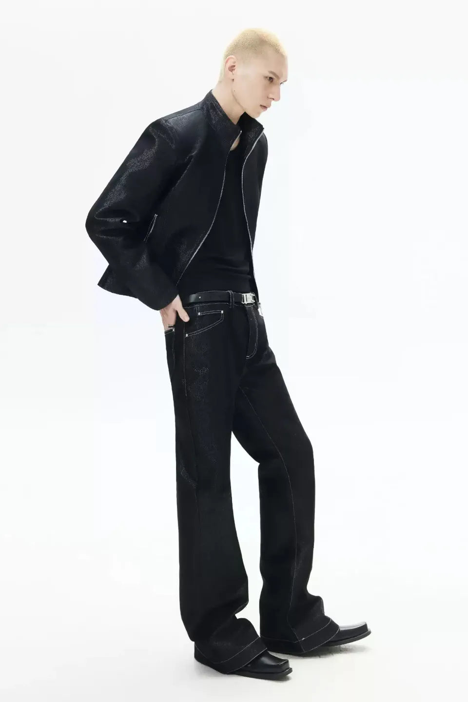 Metallic Shimmer Bootcut Jeans