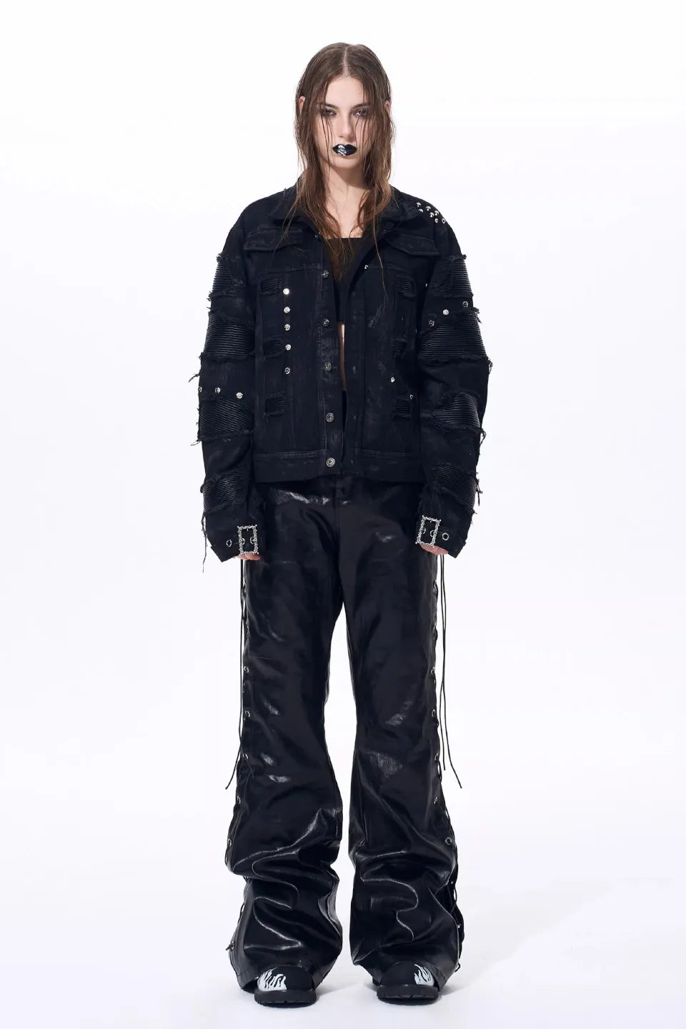 Metallic Studded Waxed Jacket