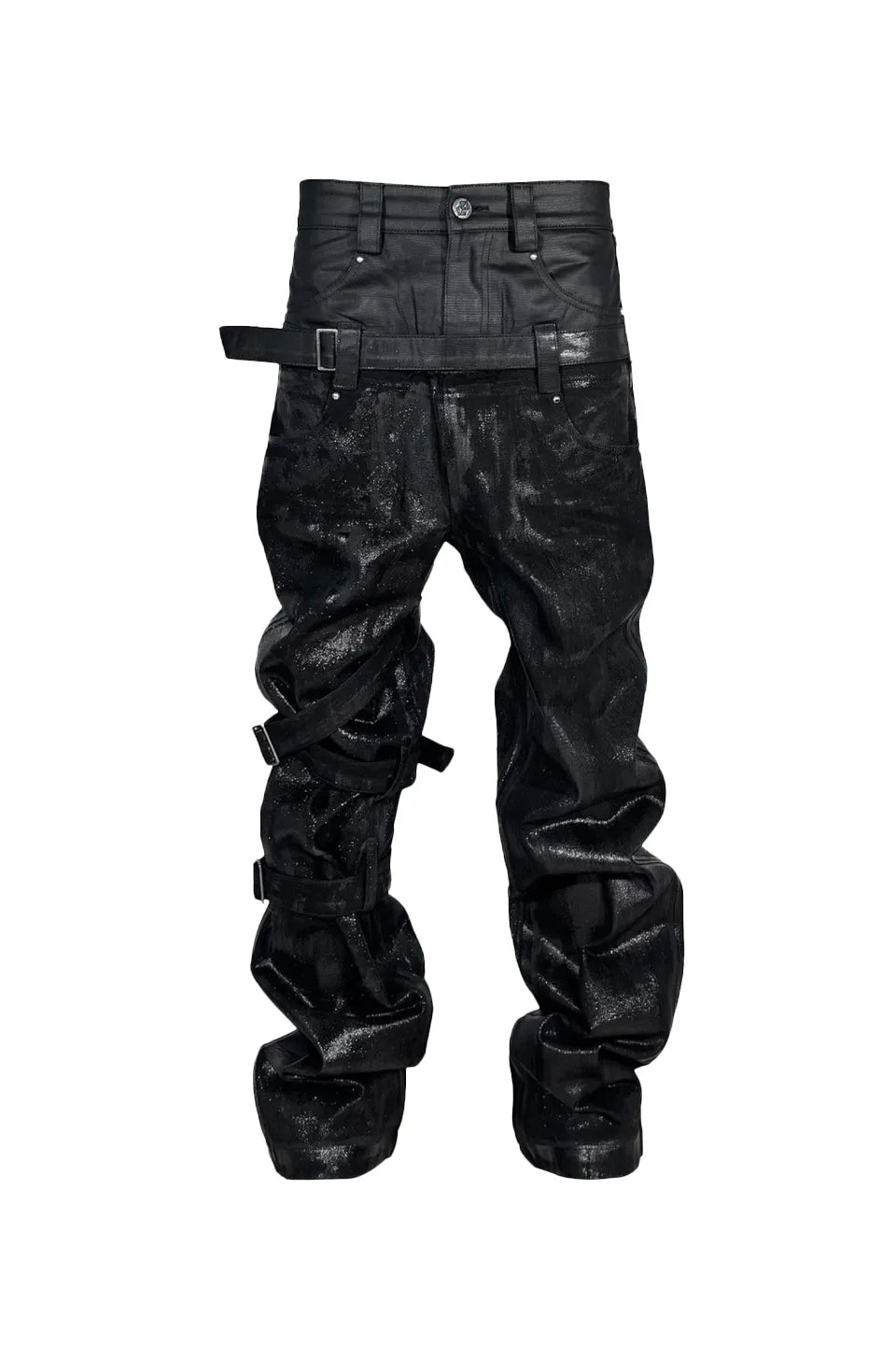 Metallic Dual Panel Layered Waist Jeans