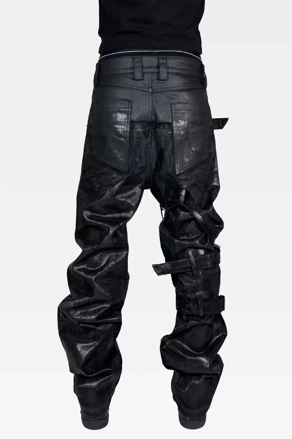 Metallic Dual Panel Layered Waist Jeans