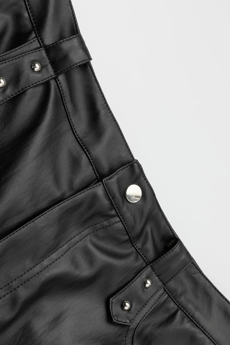 Multi Zip Biker Leather Pants