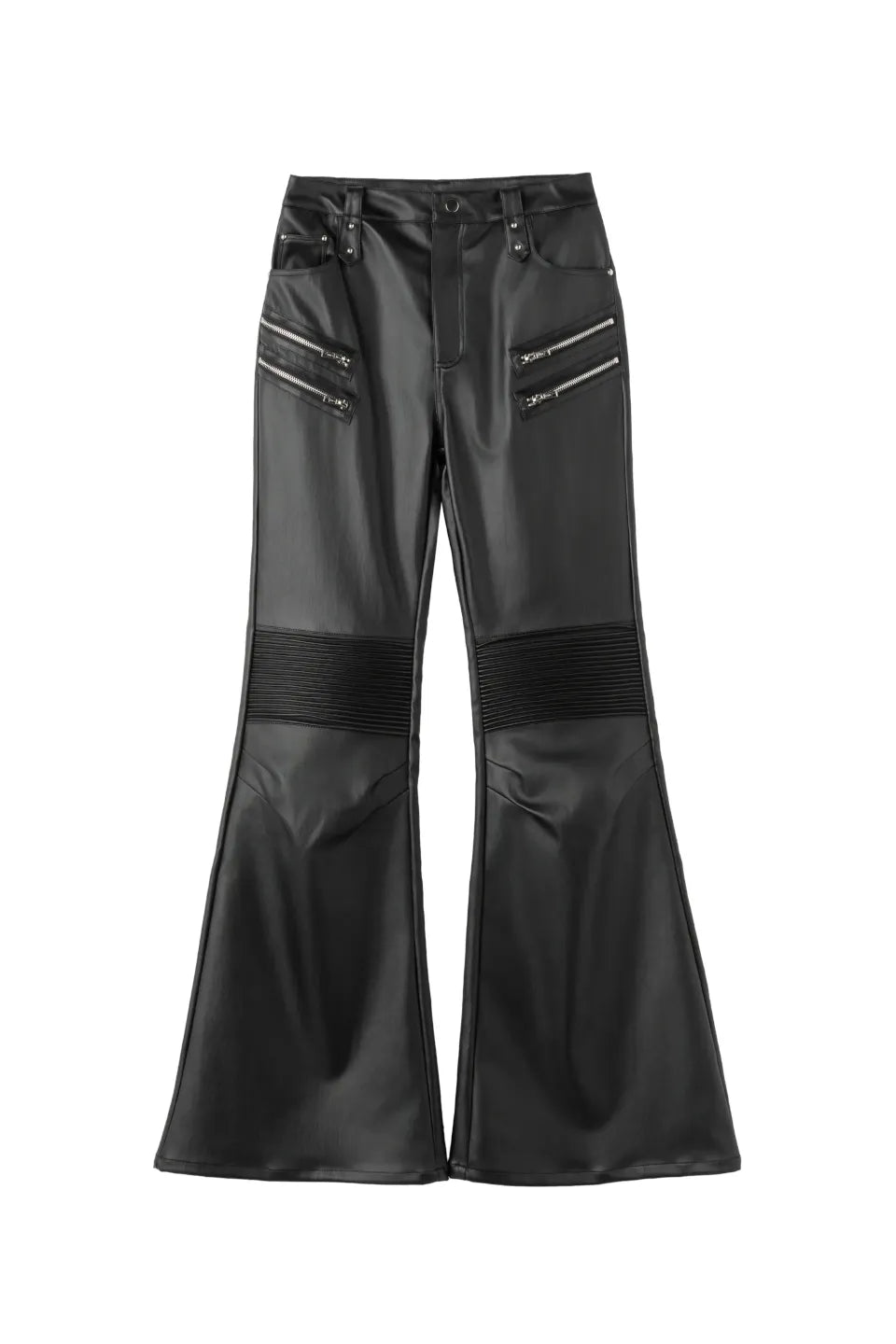 Multi Zip Biker Leather Pants