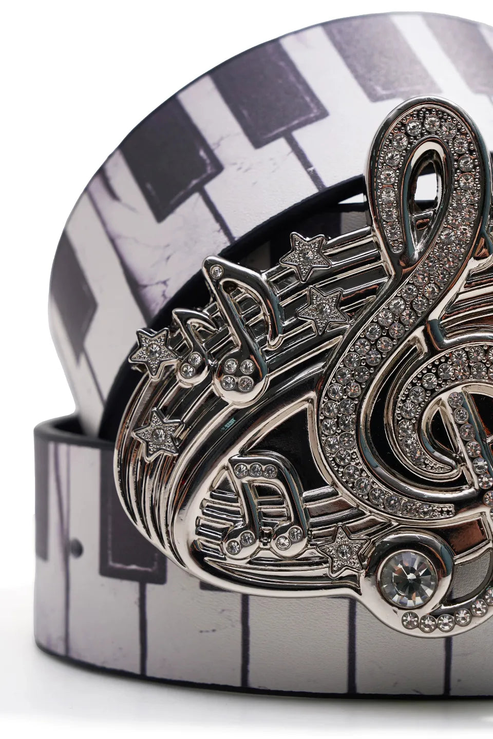 Music Note Studded Diamante Belt