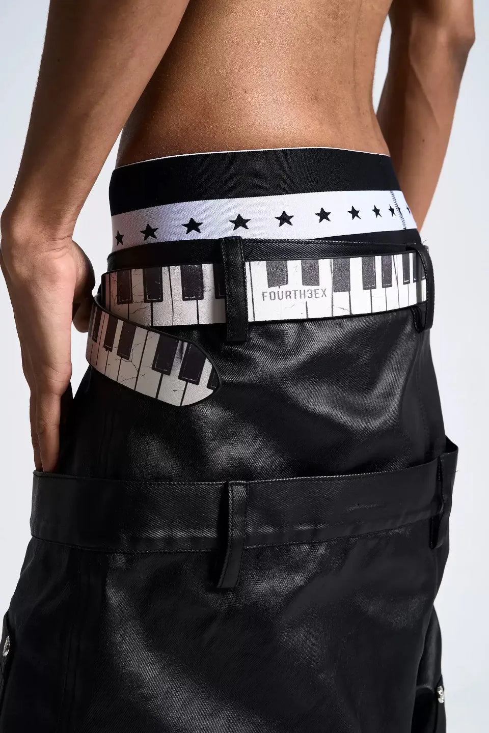 Music Note Studded Diamante Belt