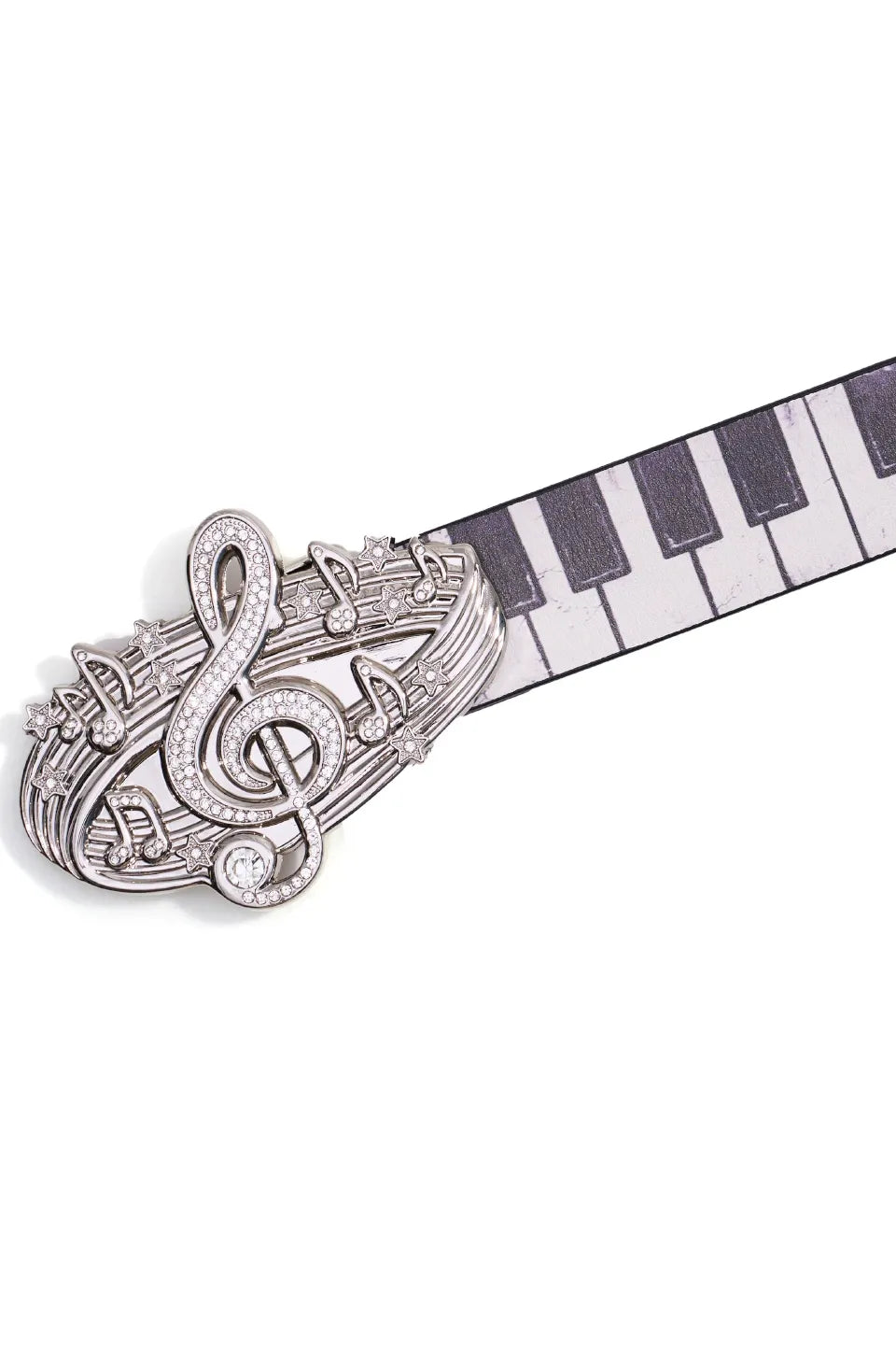 Music Note Studded Diamante Belt