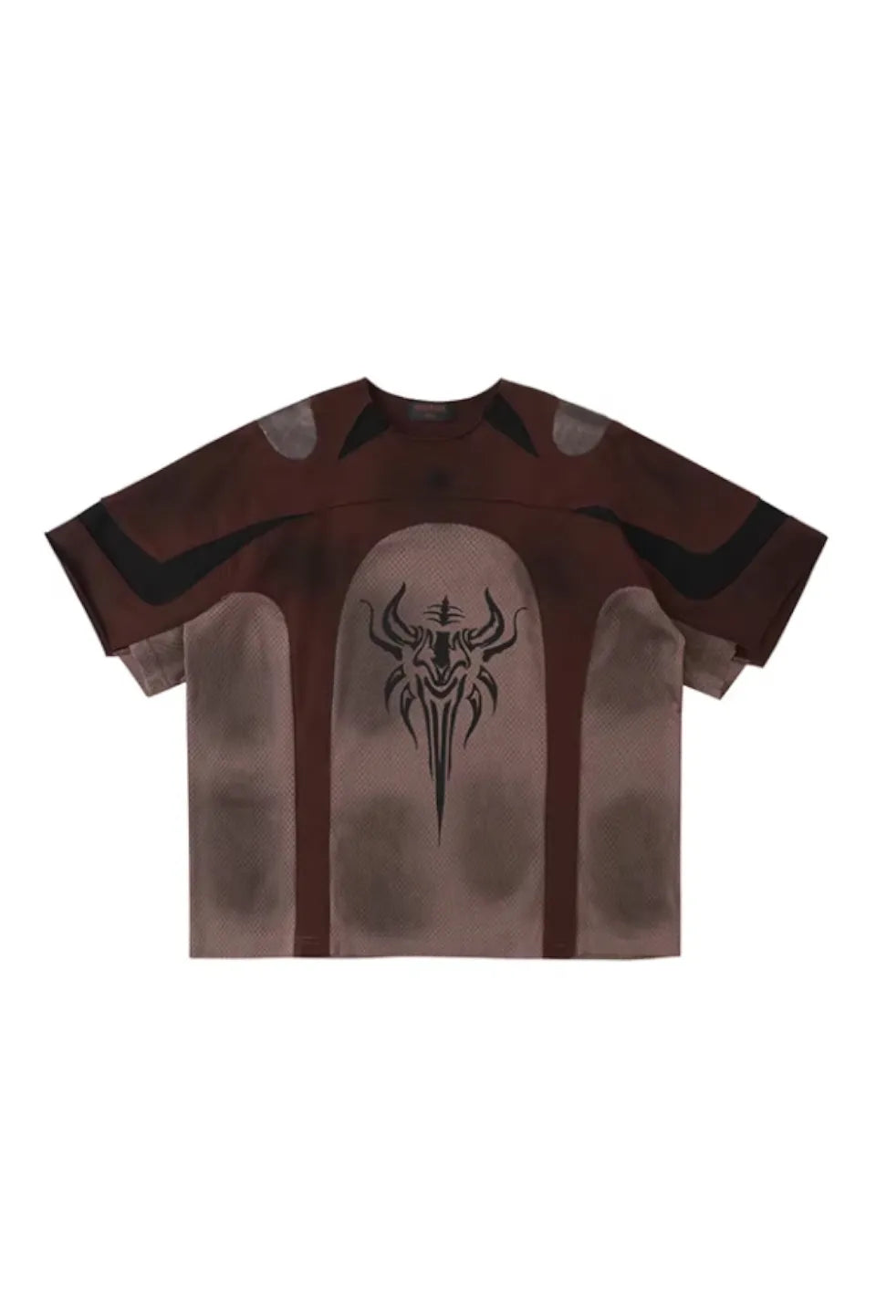 Mythical Beast Motif Patchwork T-Shirt