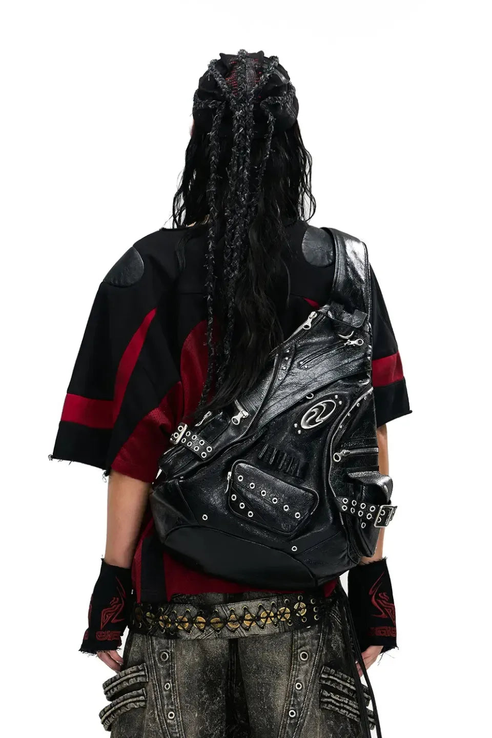 Mythical Beast Motif Patchwork T-Shirt