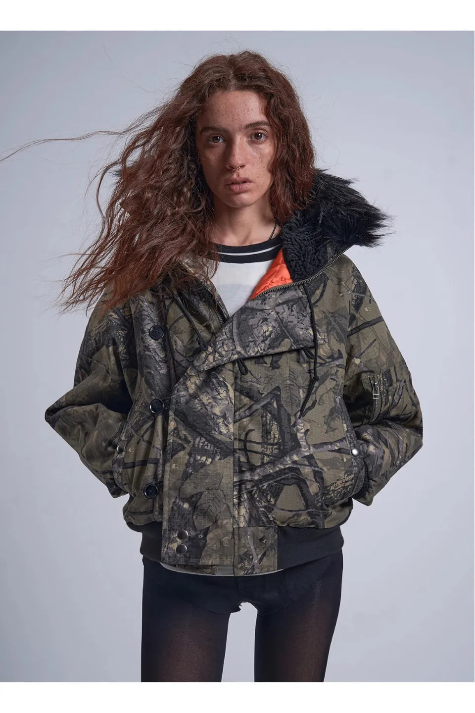 N2B Tear Resistant Branch Camouflage and Winter Thickened Cotton Jacket