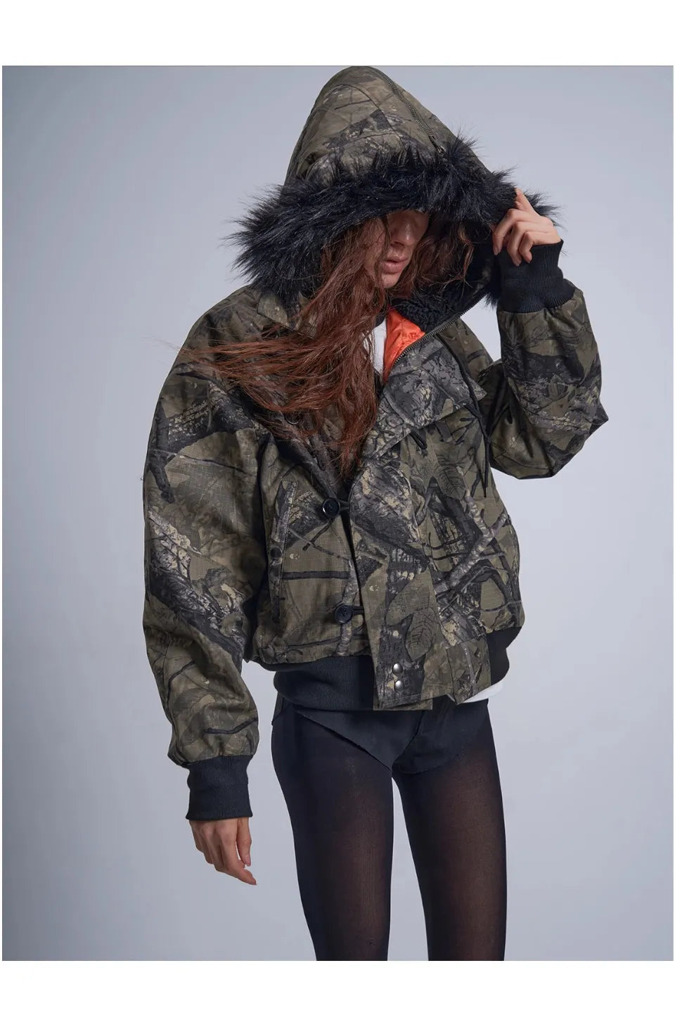 N2B Tear Resistant Branch Camouflage and Winter Thickened Cotton Jacket