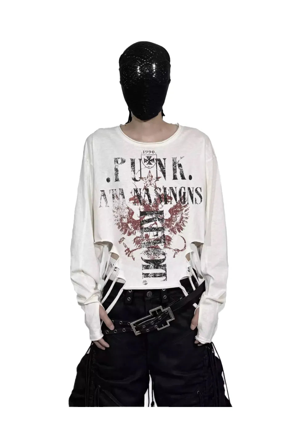 New Vintage Phoenix Punk Floral Print Crushed Long Sleeve