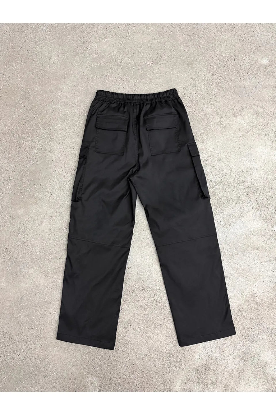 Nylon Drawstring Pocket Cargo Wide Leg Straight Trousers