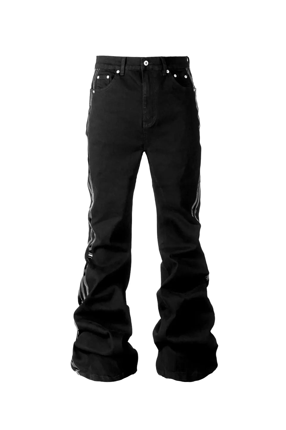 Patent Leather Stripe Bootcut Denim